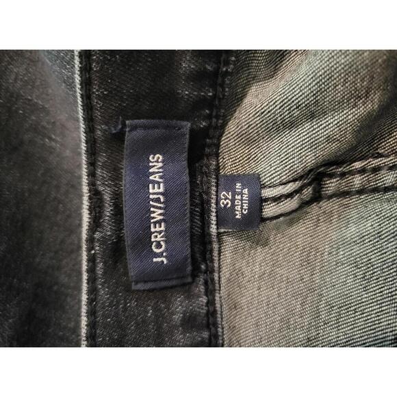 J Crew size 32" Black distressed denim 9" high-rise toothpick jeans - Picture 3 of 6